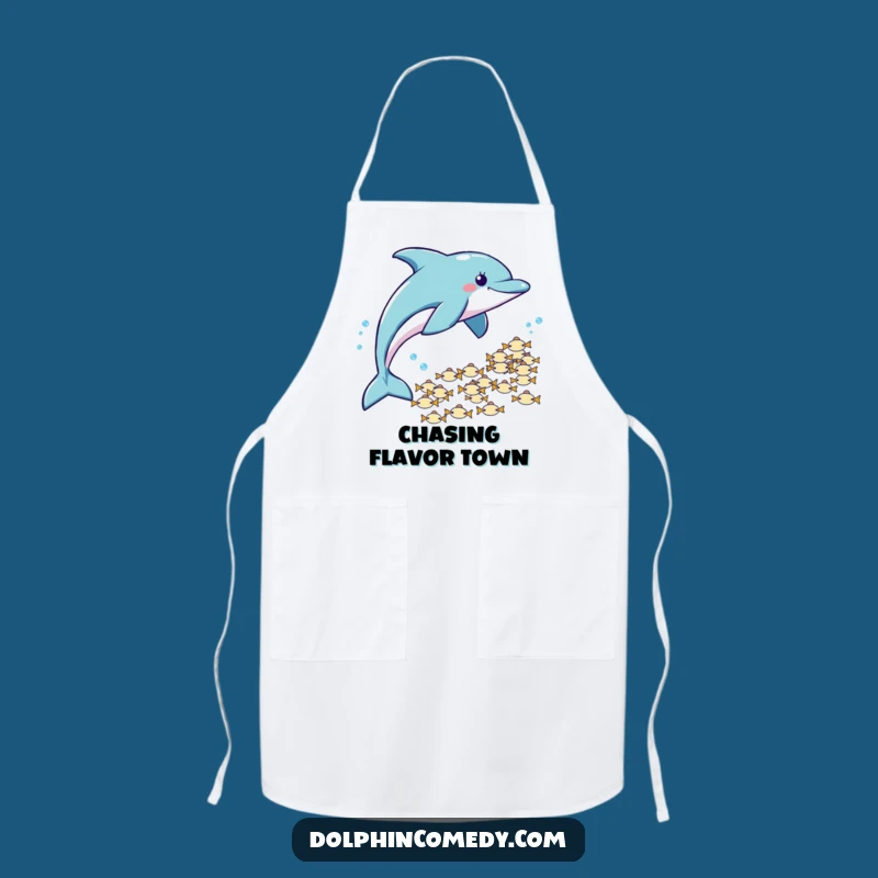 Funny Dolphin Fish Chase Apron: Cook with Playfulness, Hunter Style, Great Funny Gift