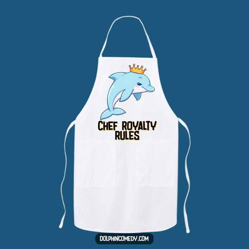 Funny Royal Dolphin Apron: Cook Like Royalty with This Humorous Kitchen Essential