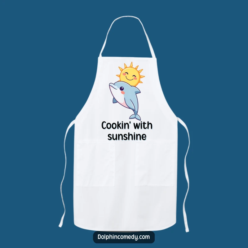 Funny Dolphin Sun Apron: Cheerful Kitchen Wear for Cook Lovers