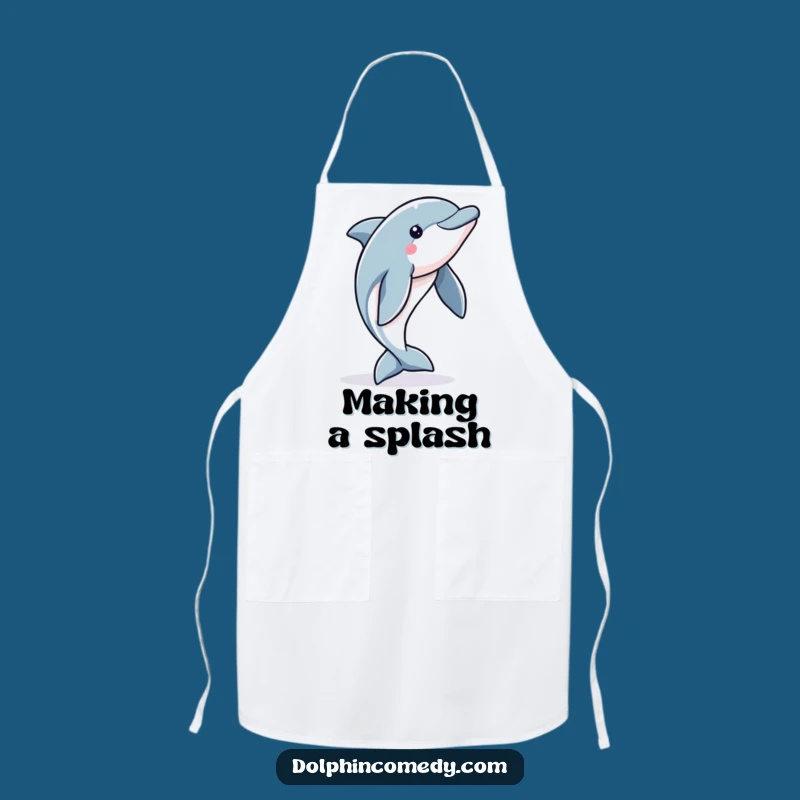 Funny Dolphin Apron: Cook Up Fun with Alert Ocean Jumps