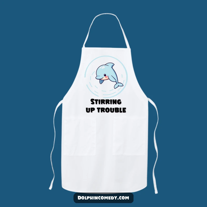 Funny Dolphin Apron: Playful Ripples for Kitchen Fun, Your Practical Funny Gift