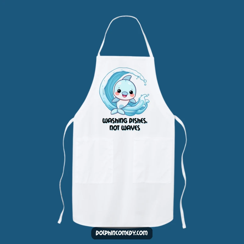 Funny Dolphin Chef's Wave Apron - Cook with Aquatic Flair!