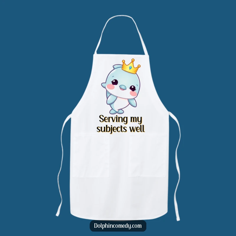 Funny Dolphin King Apron - Cook Like Royalty Funny Gift