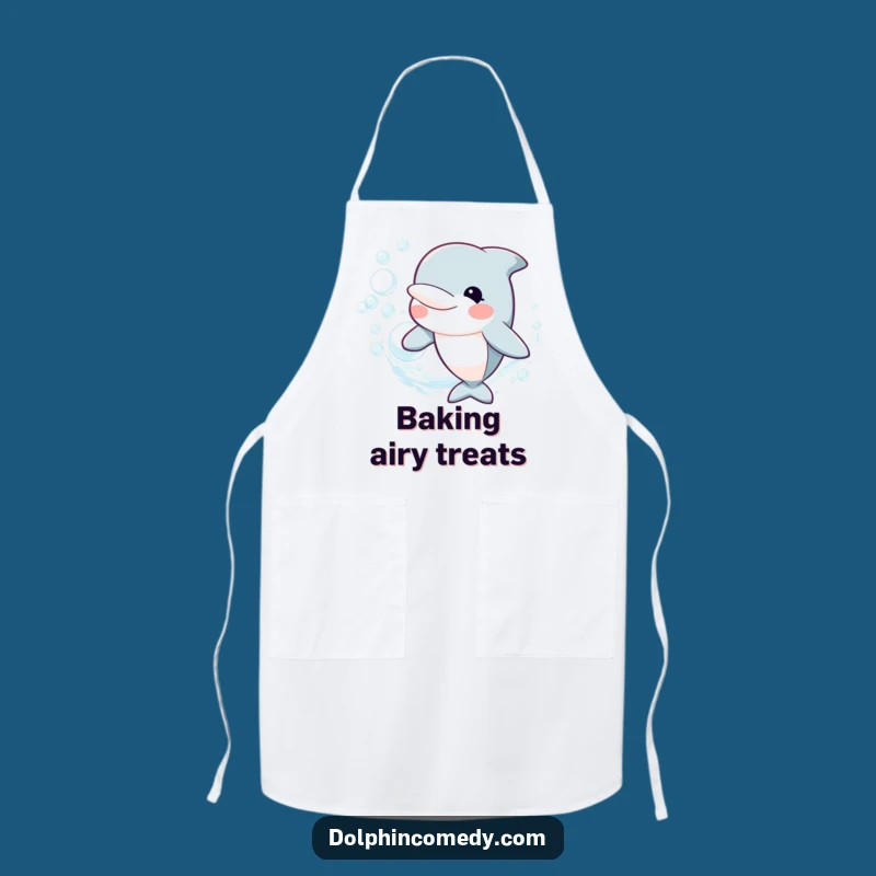 Funny Happy Dolphin Apron: Bubble Ring Fun, Your Kitchen Funny Gift