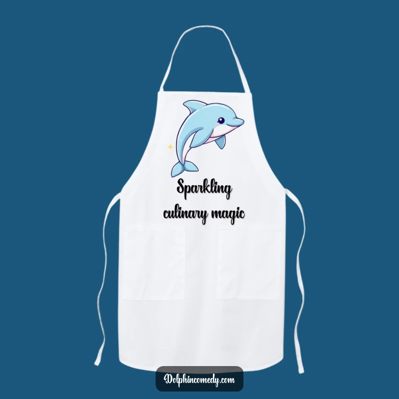 Funny Sparkling Dolphin Apron: Cook with Magic, Whimsical Style, Great Funny Gift