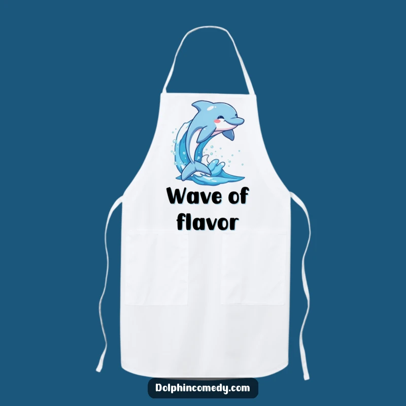 Funny Happy Dolphin Wave Apron: Cook with Ocean Merriment