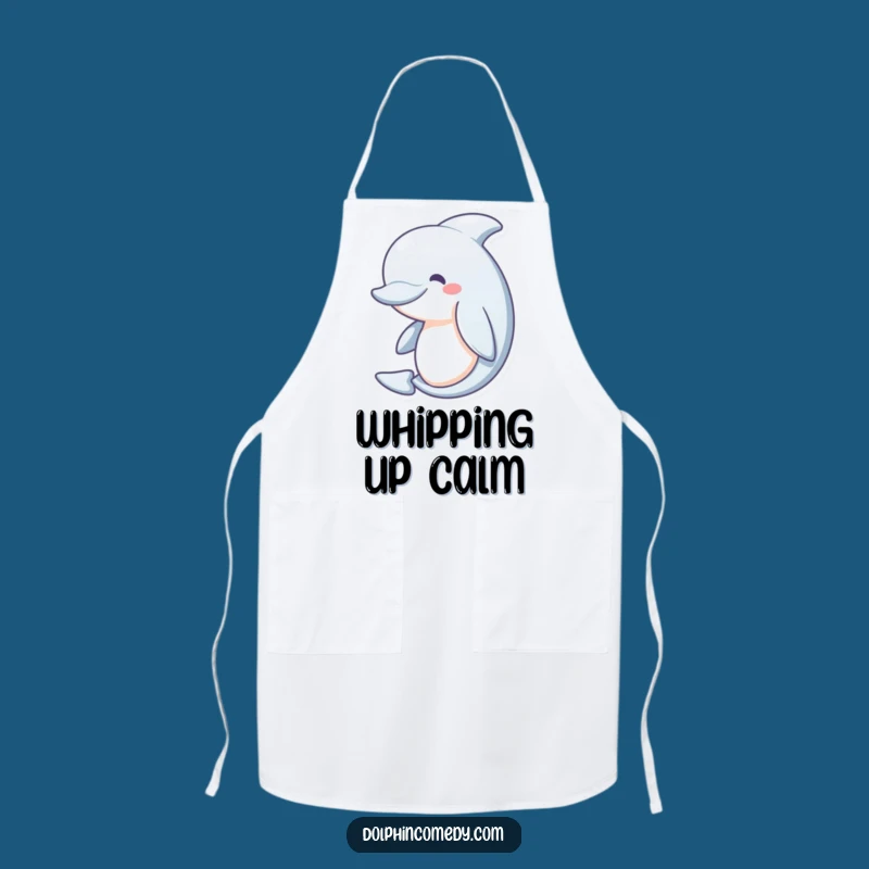 Funny Serene Dolphin Apron: Cook with Joyful Ocean Calmness