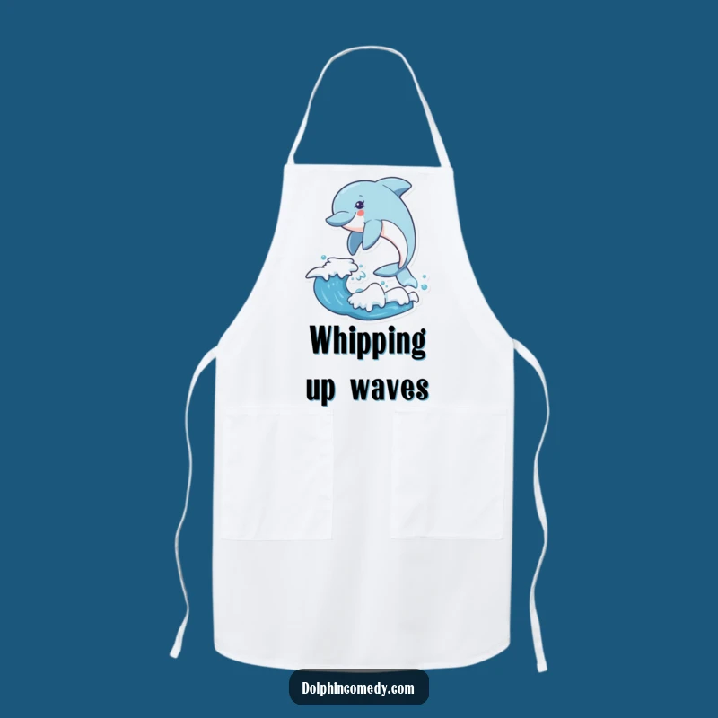 Funny Dolphin Wave Leap Apron: Cook with Exhilaration and Style