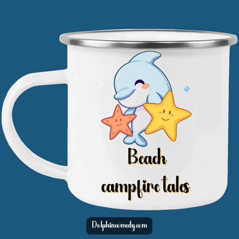 Funny Dolphin Starfish Camping Mug - Outdoor Ocean Fun Mug