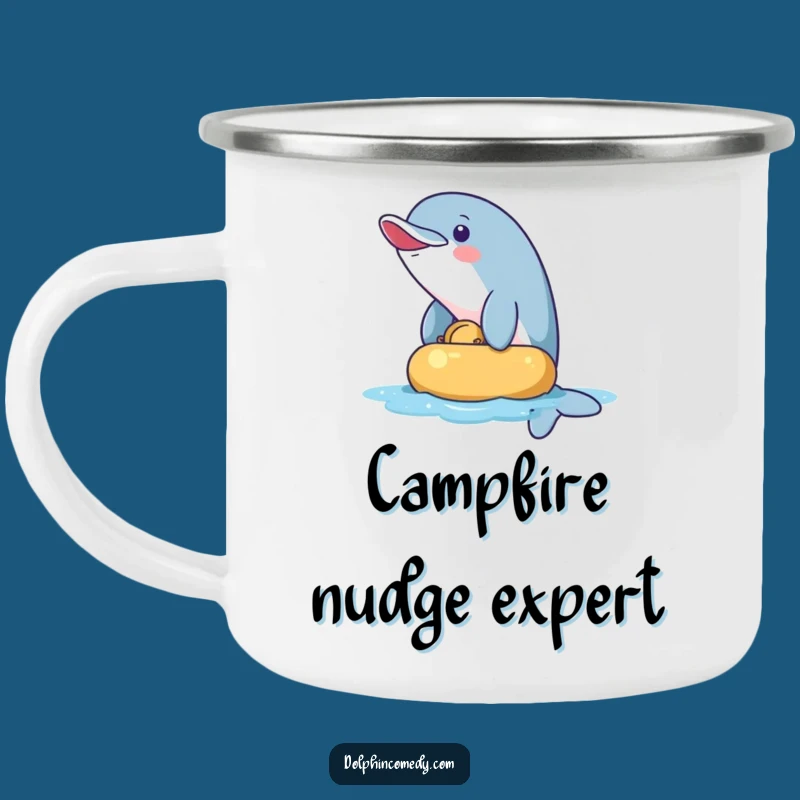 Funny Naughty Dolphin Camping Mug: Enjoy Drinks with Playful Vibes