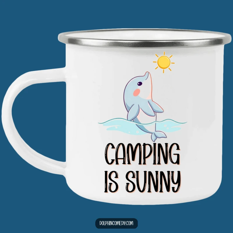 Funny Dolphin Sunbeam Camping Mug - Peaceful Outdoor Drinkware