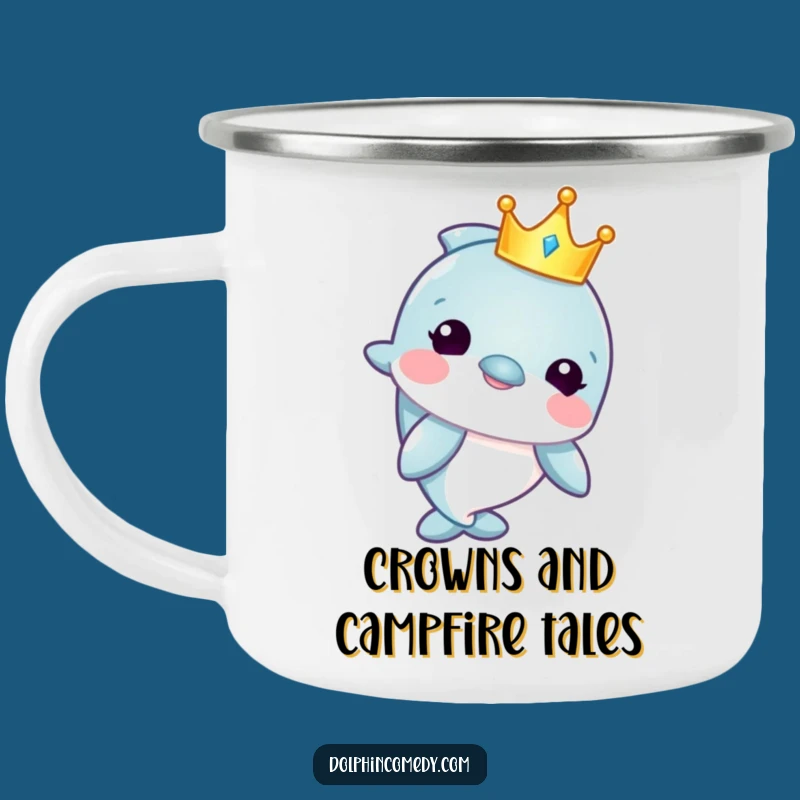 Funny Crowned Dolphin Camping Mug - Adventure Humor Funny Gift