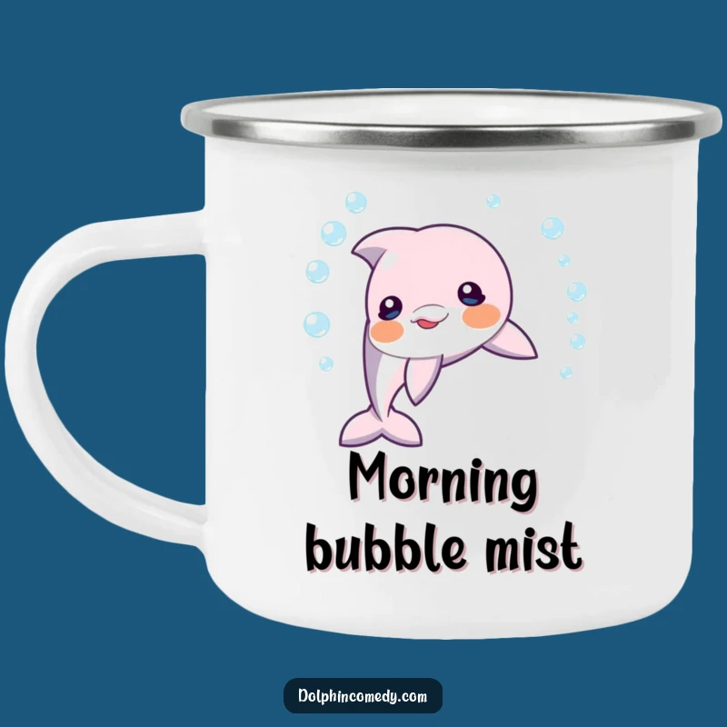 Funny Dolphin Bubble Ring Camping Mug: Adventure with Playful Charm