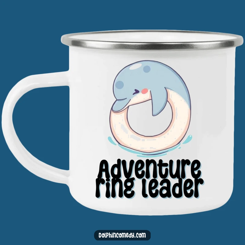 Funny Dolphin Ring Toss Camping Mug: Adventure Fuelled by Hilarious Marine Humor