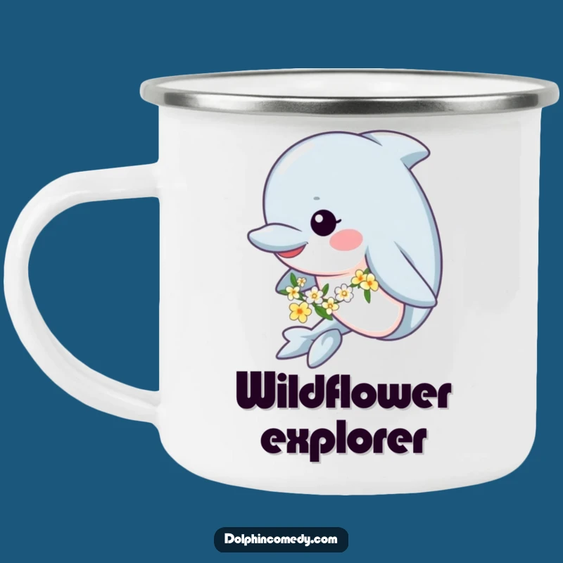 Funny Floral Dolphin Camping Mug: Happy Trails, Perfect Gift for Outdoors