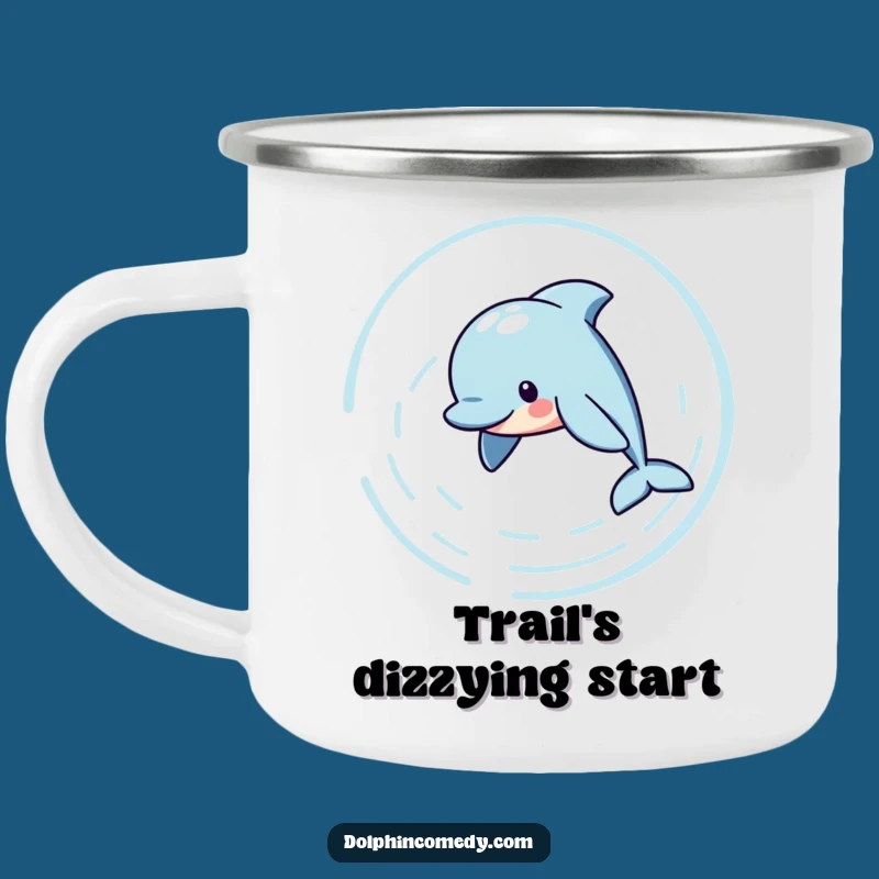 Funny Dolphin Camping Mug: Playful Ripples, Your Adventure Buddy Funny Gift
