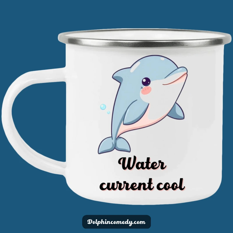 Funny Dolphin Camping Mug: Content Glider, Durable Funny Gift for Outdoor Adventures