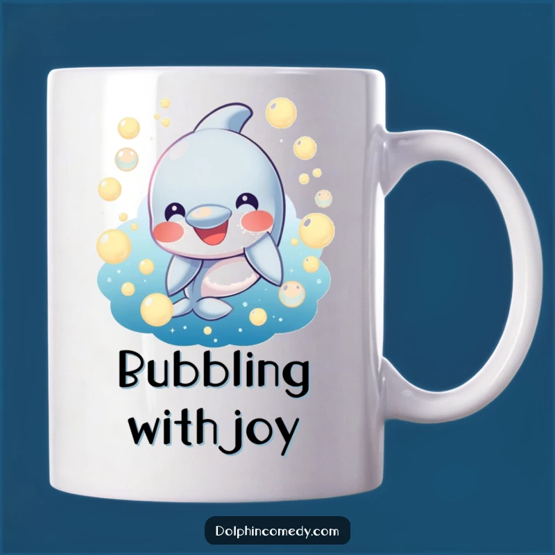 Funny Happy Dolphin Mug: Joyful Bubbles and Ocean Smiles Gift