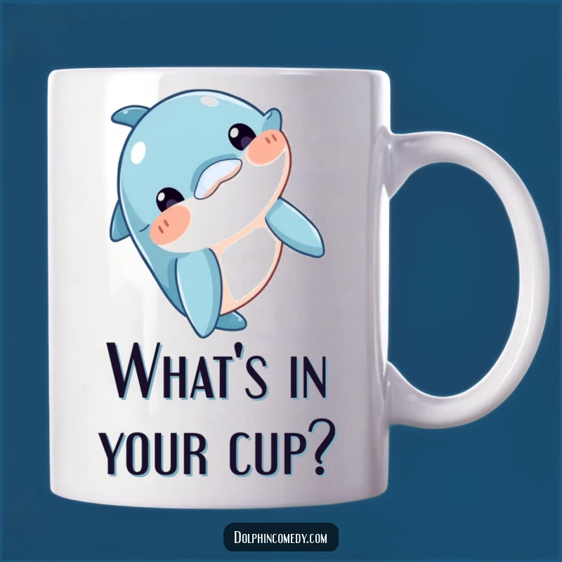 Funny Curious Dolphin Mug: Head Bobbing Intrigue, Perfect Funny Gift for You