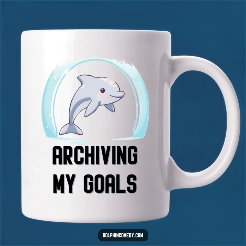 Funny Determined Dolphin Archway Mug: Inspiring Marine Mammal Gift