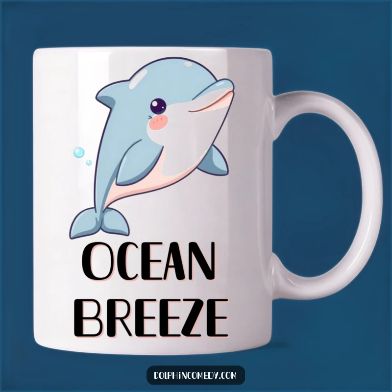 Funny Dolphin Mug: Content Glider, Serene Funny Gift for Ocean Lovers