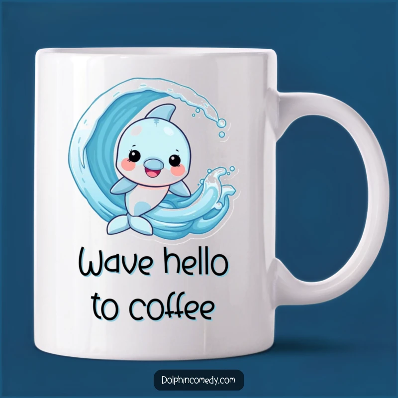 Funny Dolphin Wave Rider Mug - Ocean Fun & Playful Gift!