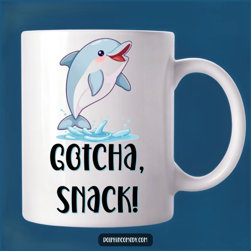 Funny Excited Dolphin Mug: Fish Catching Fun, Perfect Funny Gift for Fisherman