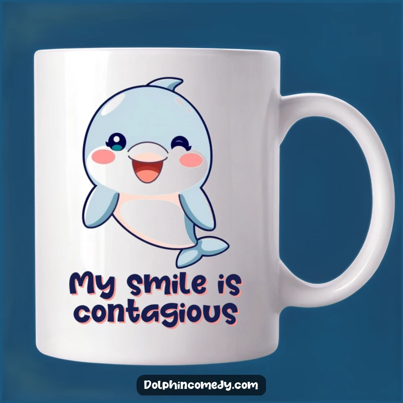 Funny Friendly Dolphin Mug: A Welcoming Smile for Your Perfect Funny Gift