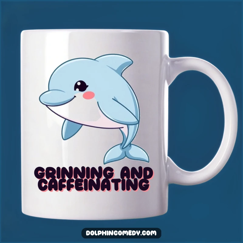 Funny Grinning Dolphin Mug: Fast Swimmer Humor, Perfect Cheerful Gift for Friends