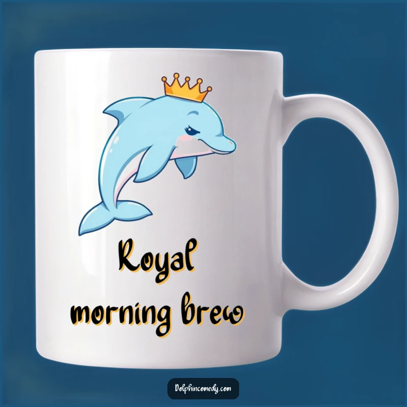 Funny Royal Dolphin Crown Mug: A Regal and Humorous Gift for Dolphin Lovers