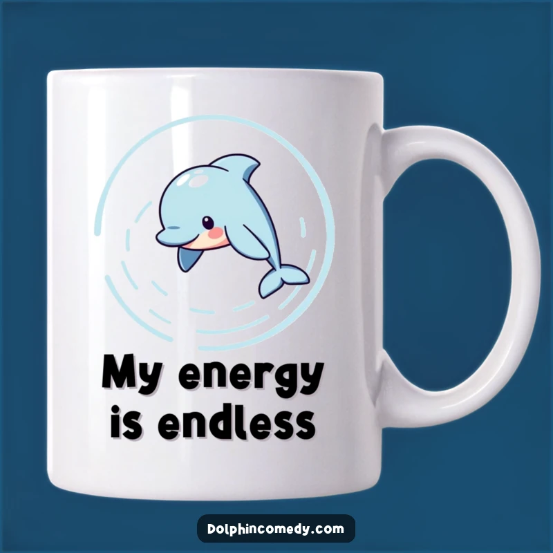 Funny Dolphin Mug: Playful Circle Swimmer Making Ripples, Perfect Funny Gift