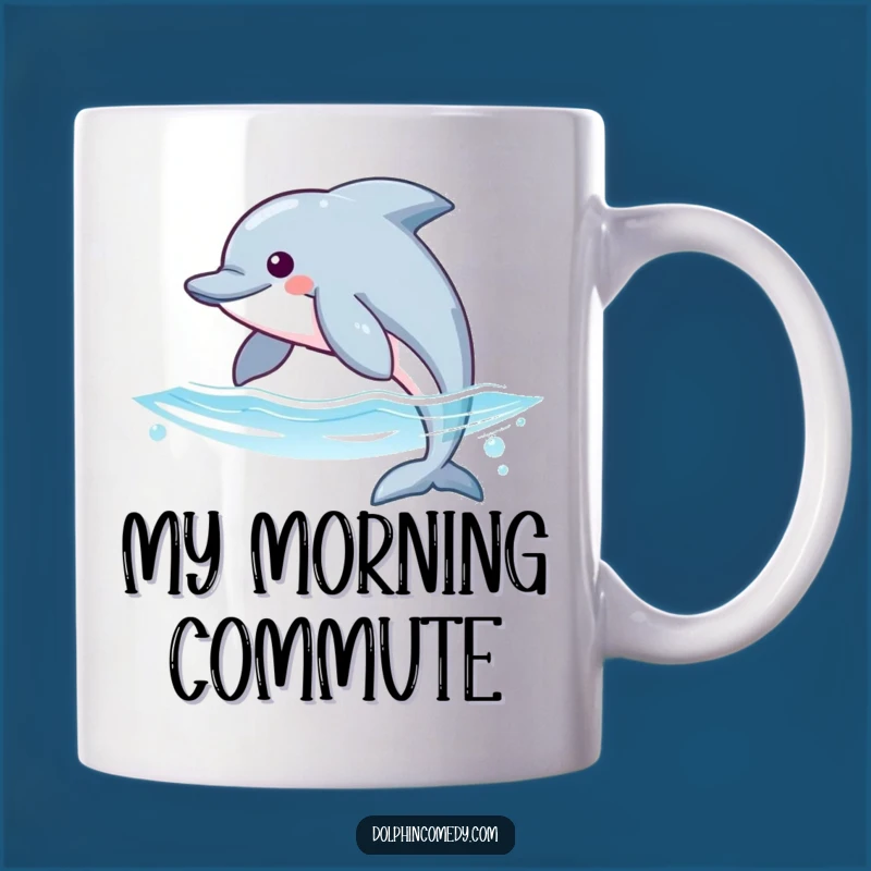 Funny Dolphin Glide Mug: Sleek Ocean Dweller, Perfect Gift for Marine Life Lovers