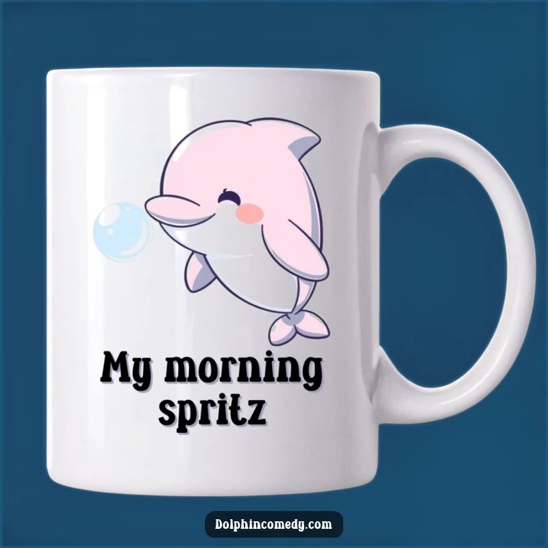 Funny Dolphin Bubble Mug - Adorable Smiling Dolphin Blowing Water, Perfect Gift for Ocean Lovers