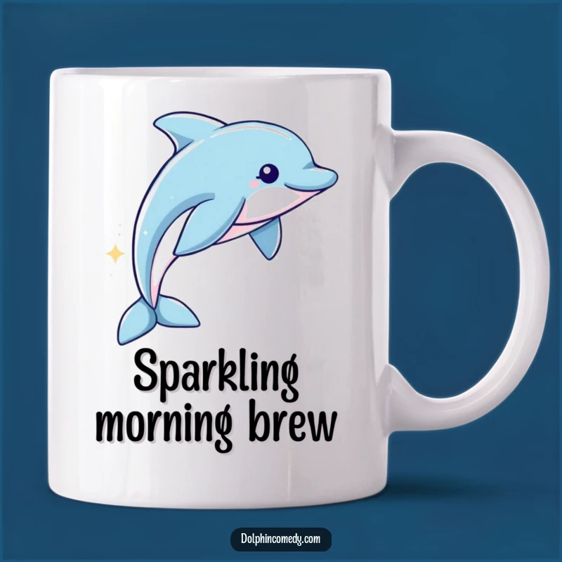 Funny Sparkling Dolphin Mug: Magical Trail Humor, Perfect Whimsical Gift