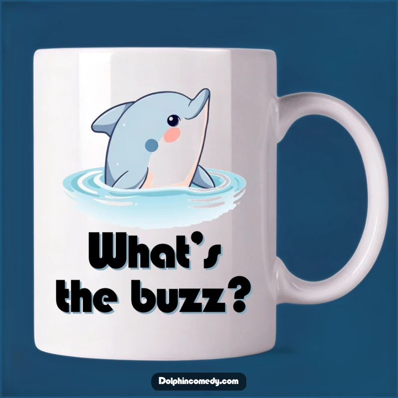 Funny Curious Dolphin Mug: A Whimsical Ocean Surprise, Perfect Funny Gift
