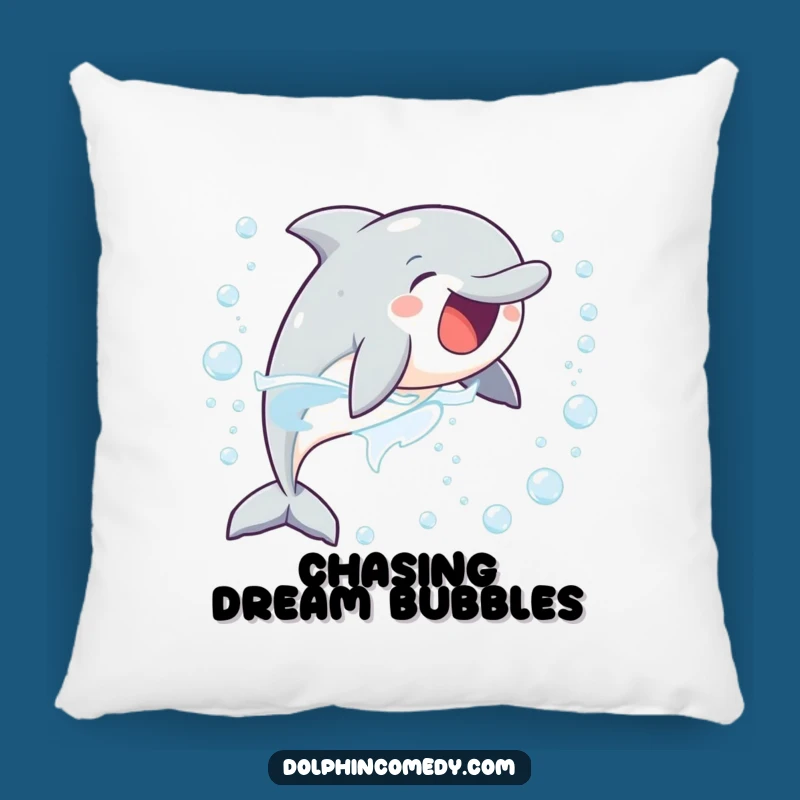 Funny Delighted Dolphin Pillow: Cozy Comfort with Bubbly Excitement