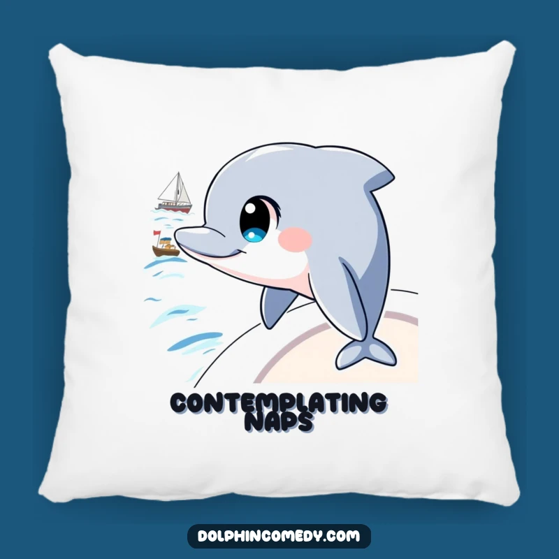 Funny Curious Dolphin Pillow: Cozy Wisdom, Perfect Gift for Relaxation