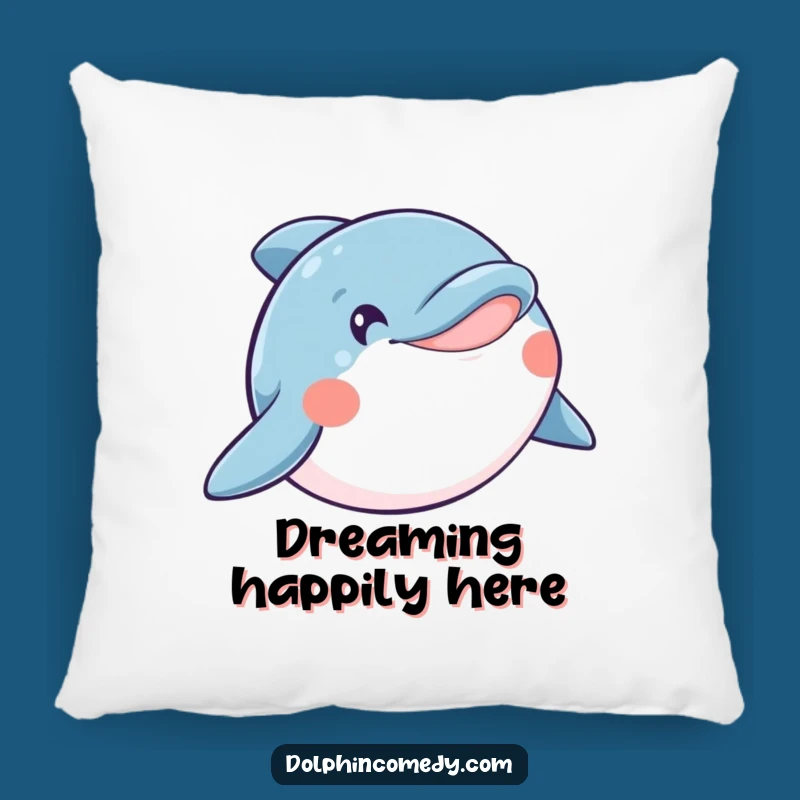 Funny Happy Dolphin Pillow, Wide Smile Comfort, Cheerful Decor
