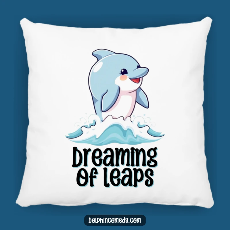 Funny Joyful Dolphin Breach Pillow: Cozy Cheer, Perfect Gift for Comfort