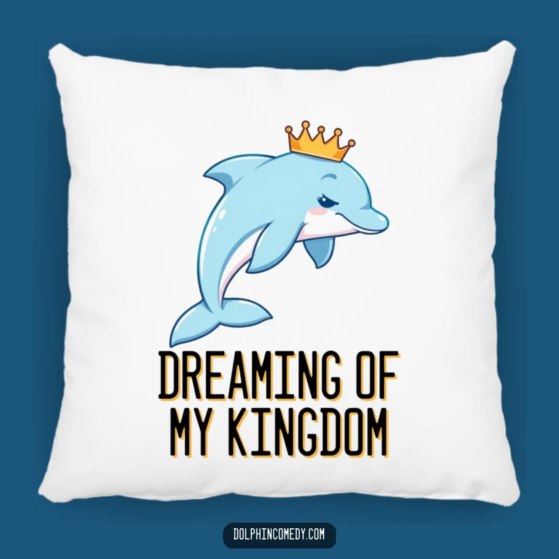 Funny Royal Dolphin Crown Pillow: Plush Comfort Fit for Aquatic Royalty