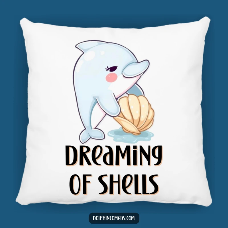 Funny Dolphin Seashell Pillow - Cozy & Cute Decorative Accent