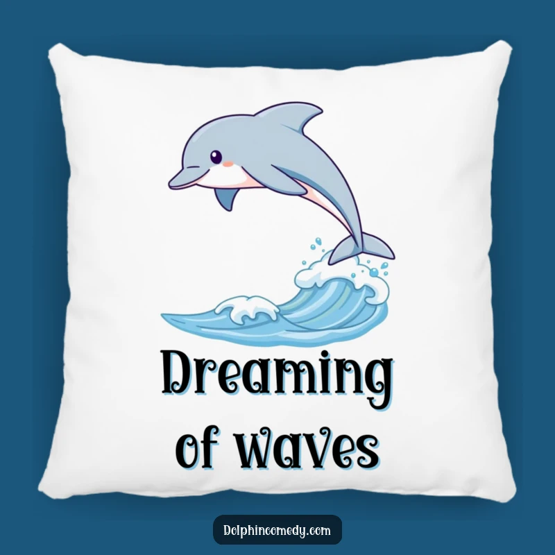 Funny Dolphin Leaping Pillow, Sleek Wave Comfort, Ocean Accent, Cozy Style
