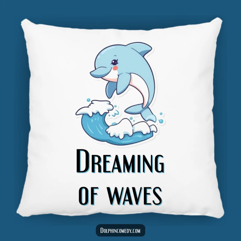 Funny Dolphin Wave Leap Pillow: Comfy Cushion with an Exhilarating Marine Design