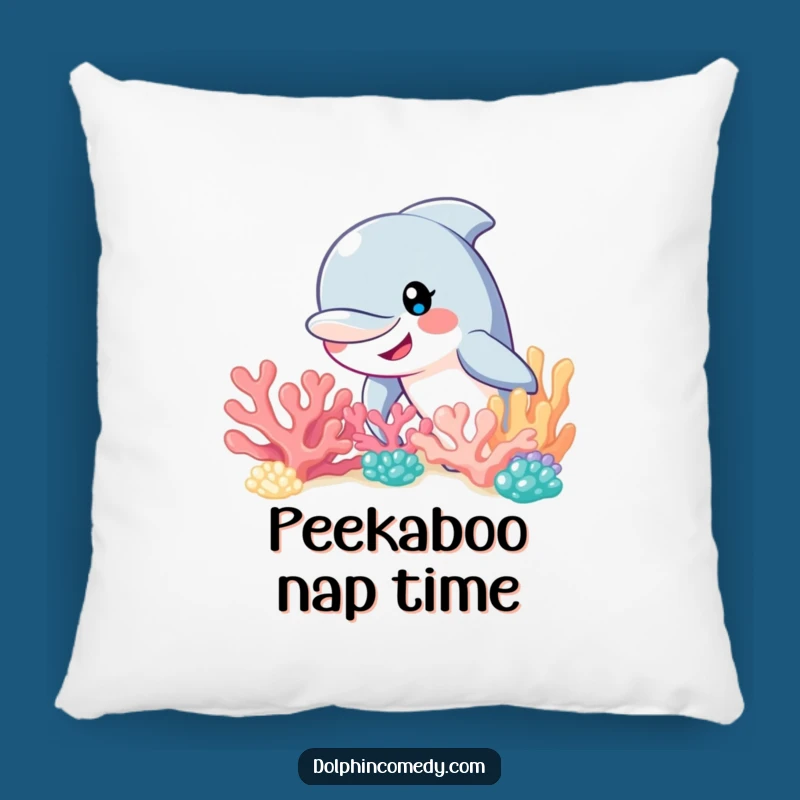Funny Curious Dolphin Reef Pillow: Cozy Comfort with Underwater Charm
