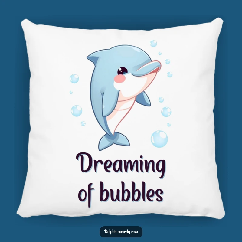 Funny Dolphin Bubble Chase Pillow: Comfy Cushion with a Chuckle-Inducing Design