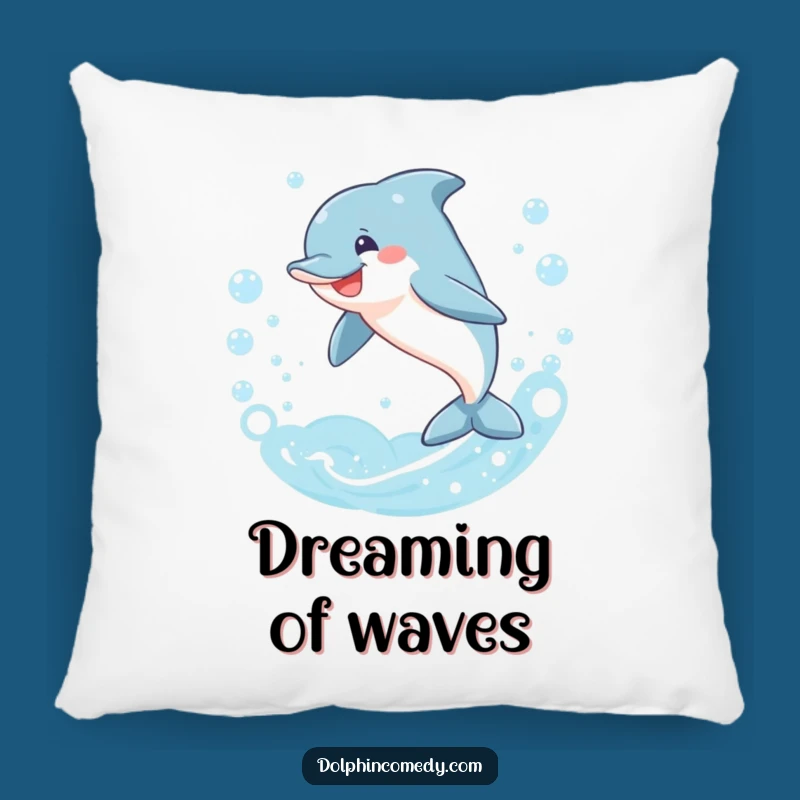 Funny Dolphin Bubbles Pillow - Cozy & Hilarious Ocean Accent