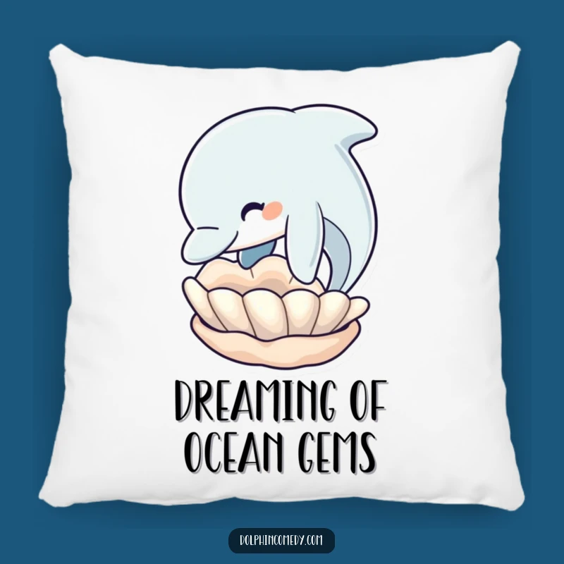 Funny Dolphin Seashell Dream Pillow: Comedic Comfort for Ocean Lovers