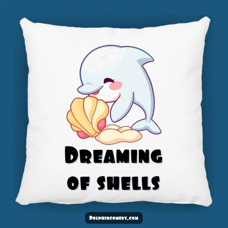 Funny Dolphin Seashell Pillow - Cozy Playful Accent Funny Gift
