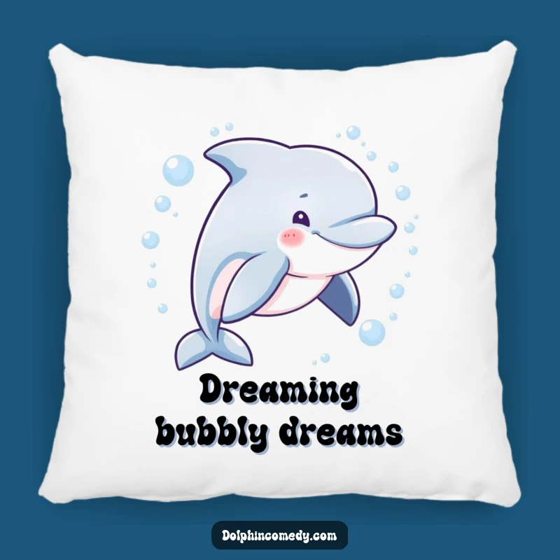 Funny Mischievous Dolphin Pillow - Cozy Humorous Playful Accent