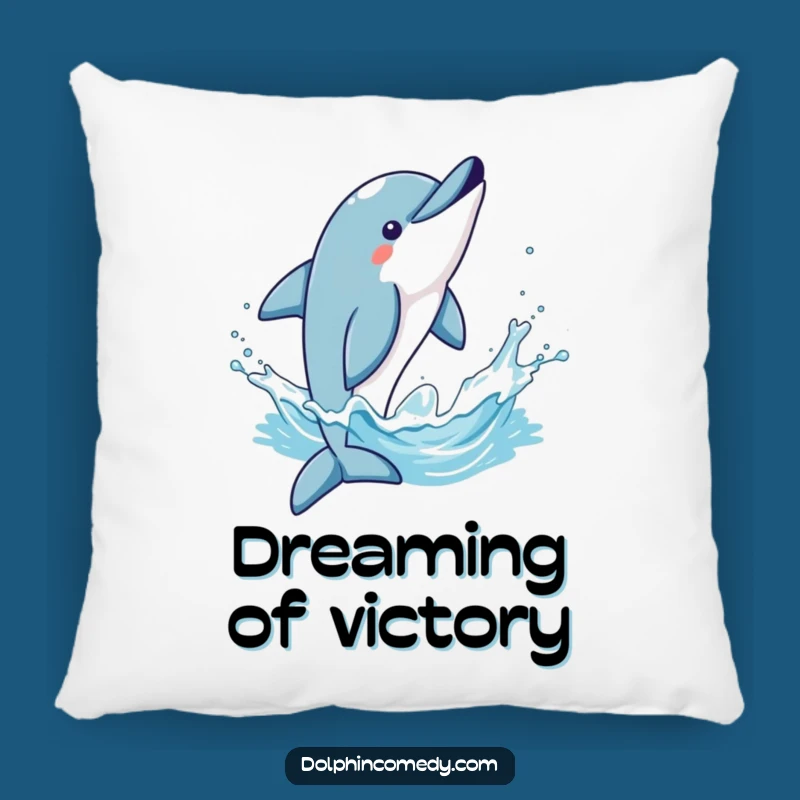 Funny Triumphant Dolphin Pillow - Cozy Humorous Decorative Accent